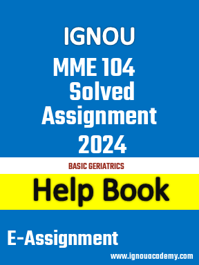 IGNOU MME 104 Solved Assignment 2024